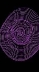 Abstract purple spiral pattern on a black background, creating a hypnotic and swirling effect.