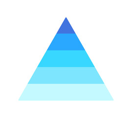 五分割した三角形の図形 -ピラミッド型の シンプルな5色のインフォグラフィックのテンプレート