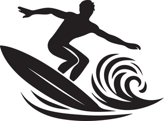 surfer silhouette vector logo