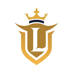 Regal Crest Logo with Letter L in Gold
