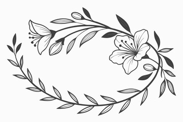 Minimalist floral wreath with delicate leaves