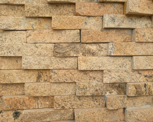 Obraz premium Natural Stone Wall Texture Beige Granite Cladding Background