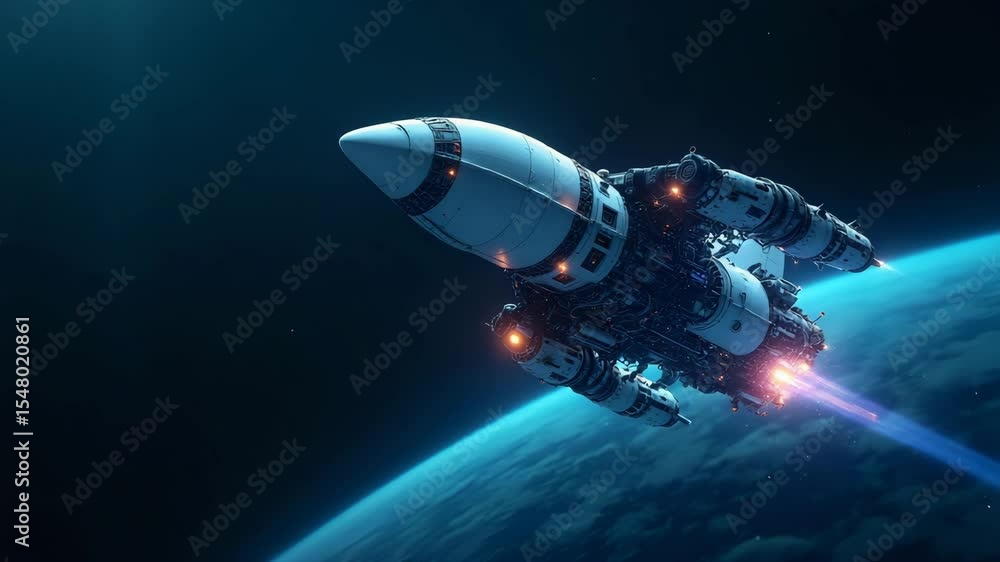 Poster refined visuals of space technology breakthroughs: advanced robotics & high-performance instruments 