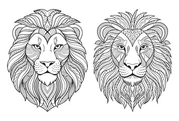 The lion face coloring page