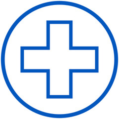 Fototapeta premium round blue outline plus icon