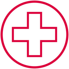 Obraz premium round red outline plus icon