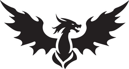 black dragon tattoo silhouette 