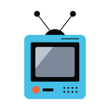 Retro Old TV Vector Illustration Vintage Television Set