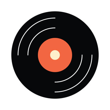 Vinyl Record Vector Illustration Retro Music and Audio