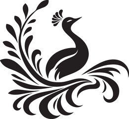 Beautiful Peacock vector logo silhouette 