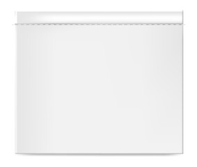 Realistic white doypack pouch packaging with zipper for food, chips, coffee, snacks, sugar, salt, spices and other products standing up on white background