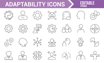 Icons of Flexibility, Adaptability, and Problem Solving for Professionals
