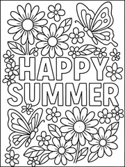 This cheerful design captures the essence of summer, making it perfect for seasonal projects, coloring books, or greeting cards.