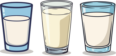 Cartoon illustration of a glass of milk
