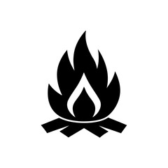Camp Fire Icon Vector with Flat and Clean Isolated Design