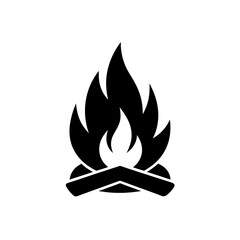 Campfire Icon Vector with Flat and Clean Isolated Look