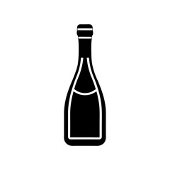 Champagne Bottle Icon Vector in Flat and Clean Isolated Style
