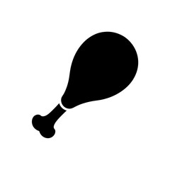 Chicken Drumstick Icon Vector with Flat and Clean Isolated Style