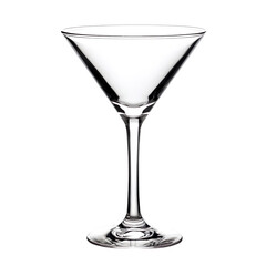 empty martini glass isolated on transparent background