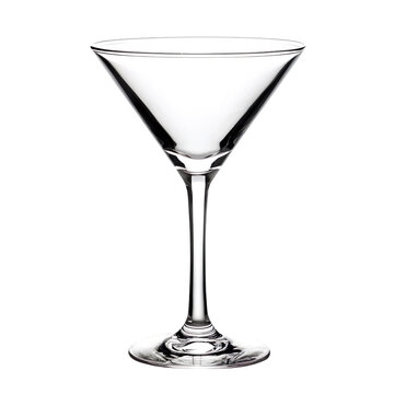 empty martini glass isolated on transparent background