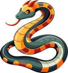 snake on a black background