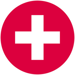 Obraz premium round red silhouette plus icon