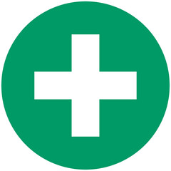 Obraz premium round green silhouette plus icon