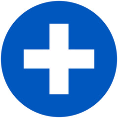 Obraz premium round blue silhouette plus icon