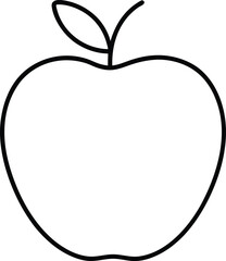 apple icon line art vector illustration on transparent background	
