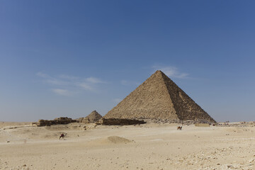 View of the Pyramid of Menkaure in Giza, Egypt