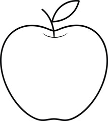 apple icon line art vector illustration on transparent background	
