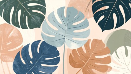 Seamless feather and leaf patterns: vector illustration of nature's beauty