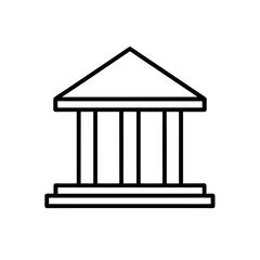 Bank Building Icon Vector in Flat and Professional Outline Style
