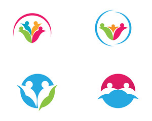 Adoption and community care Logo template vector