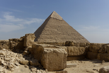 View of the Pyramid of Chephren in Giza, Egypt