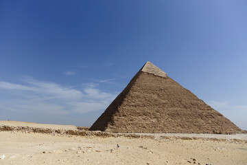 View of the Pyramid of Chephren in Giza, Egypt