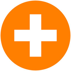round orange plus icon