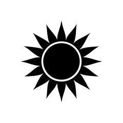 Sun Icon Vector with Flat and Clean Isolated Design