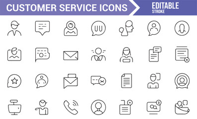 Digital Icons Representing Customer Service and Support Systems