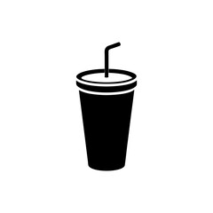 Soft Drink Cup Icon Vector with Flat and Clean Isolated Style