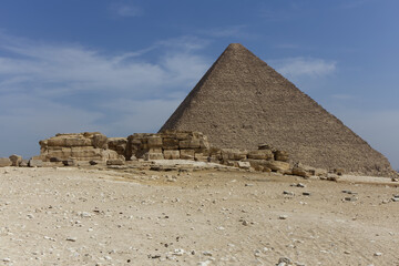 View of the Pyramid of Cheops in Giza, Egypt