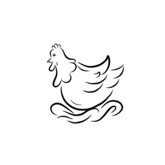 cool simple hen vector 