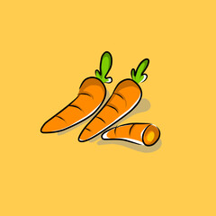 cool simple carrot vegetable vector 