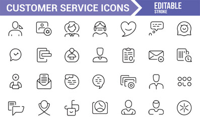 Variety of Customer Service, Call, and Support Icons