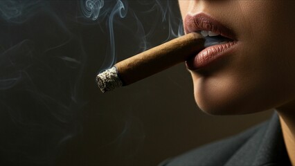Woman Smoking Cigar
