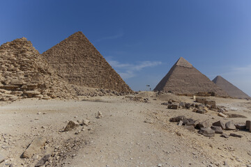 View of the Pyramids of Giza, Egypt