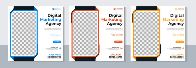 Modern Marketing Social Media Banner Design Template, Web Banner, Sale, Vector Illustration