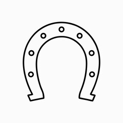 horseshoe in classic u-shape for equestrian sport or good luck icon