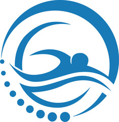 Icon for logo of Aquatics and Wellness circle swimming Vector illustration Icon 