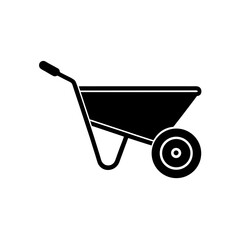 Wheelbarrow Icon Vector in Flat and Clean Isolated Look